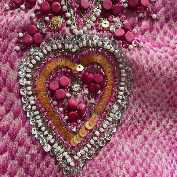 Adrienne Landau Pink and White Silk Tunic Top - Picture 4 of 7